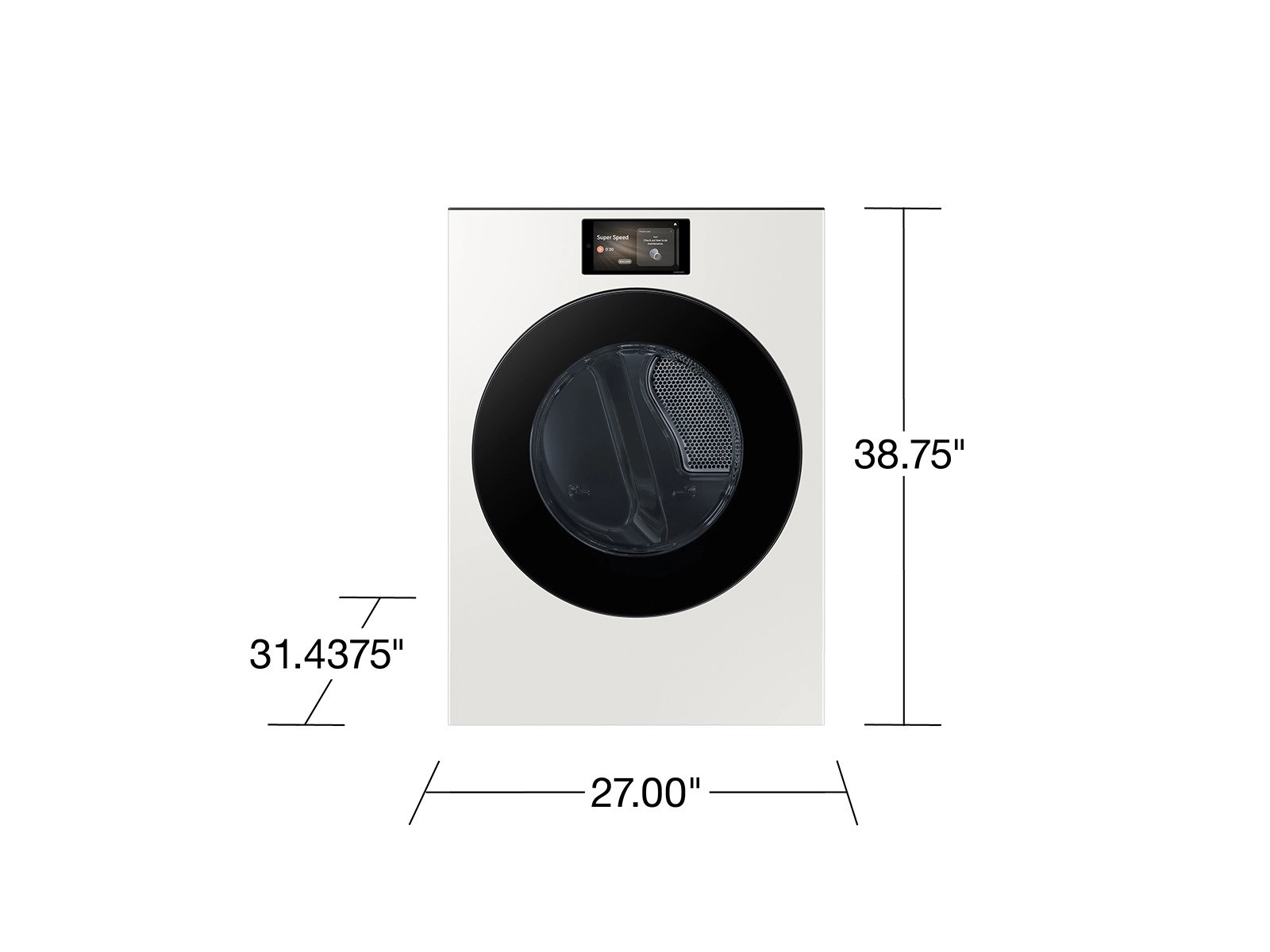 7.6 cu. ft. Bespoke AI Ultra Capacity Front Load Electric Dryer with AI Home and AI OptiDry+ in Ivory Satin Greige