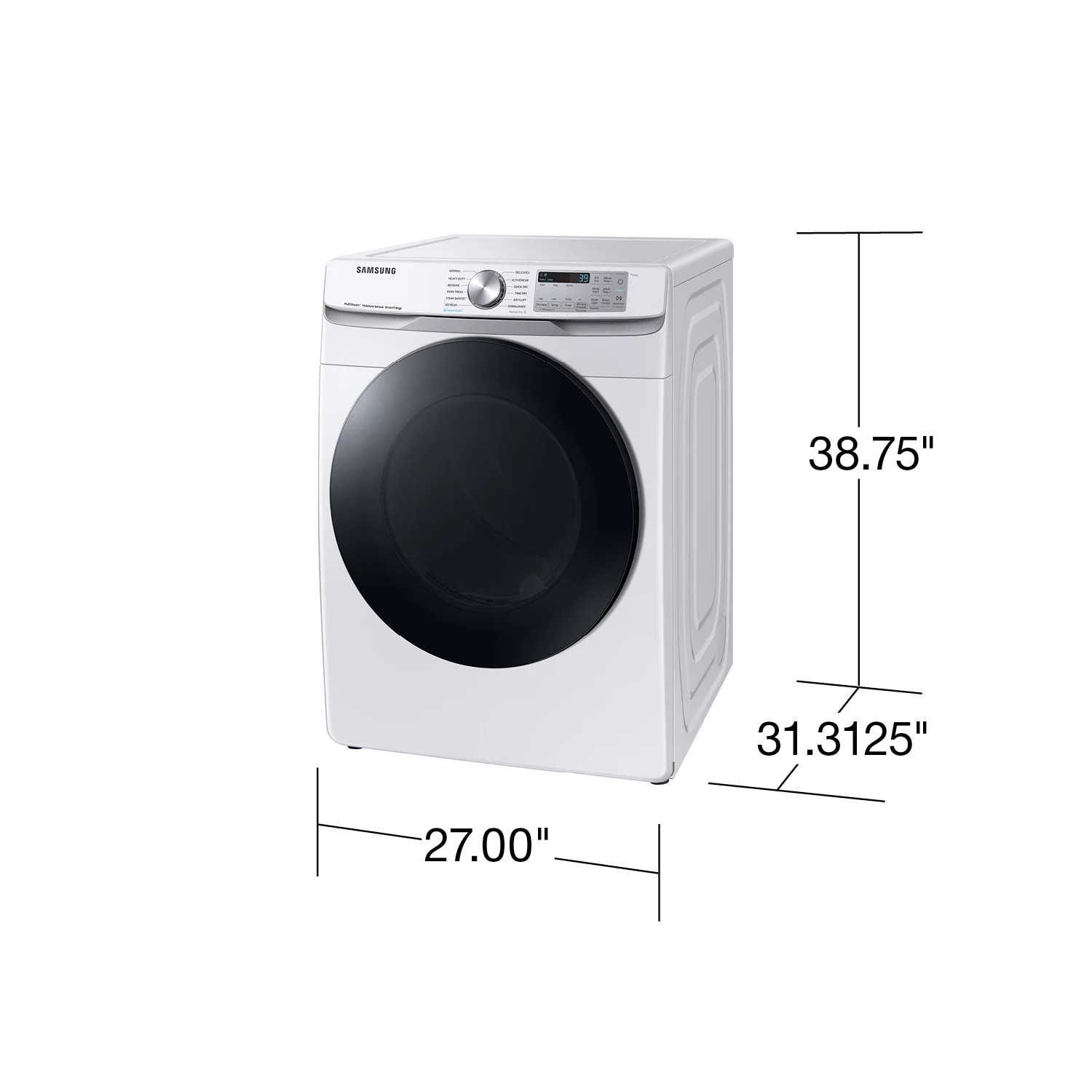 7.5 cu. ft. Smart Electric Dryer with Steam Sanitize+ in White