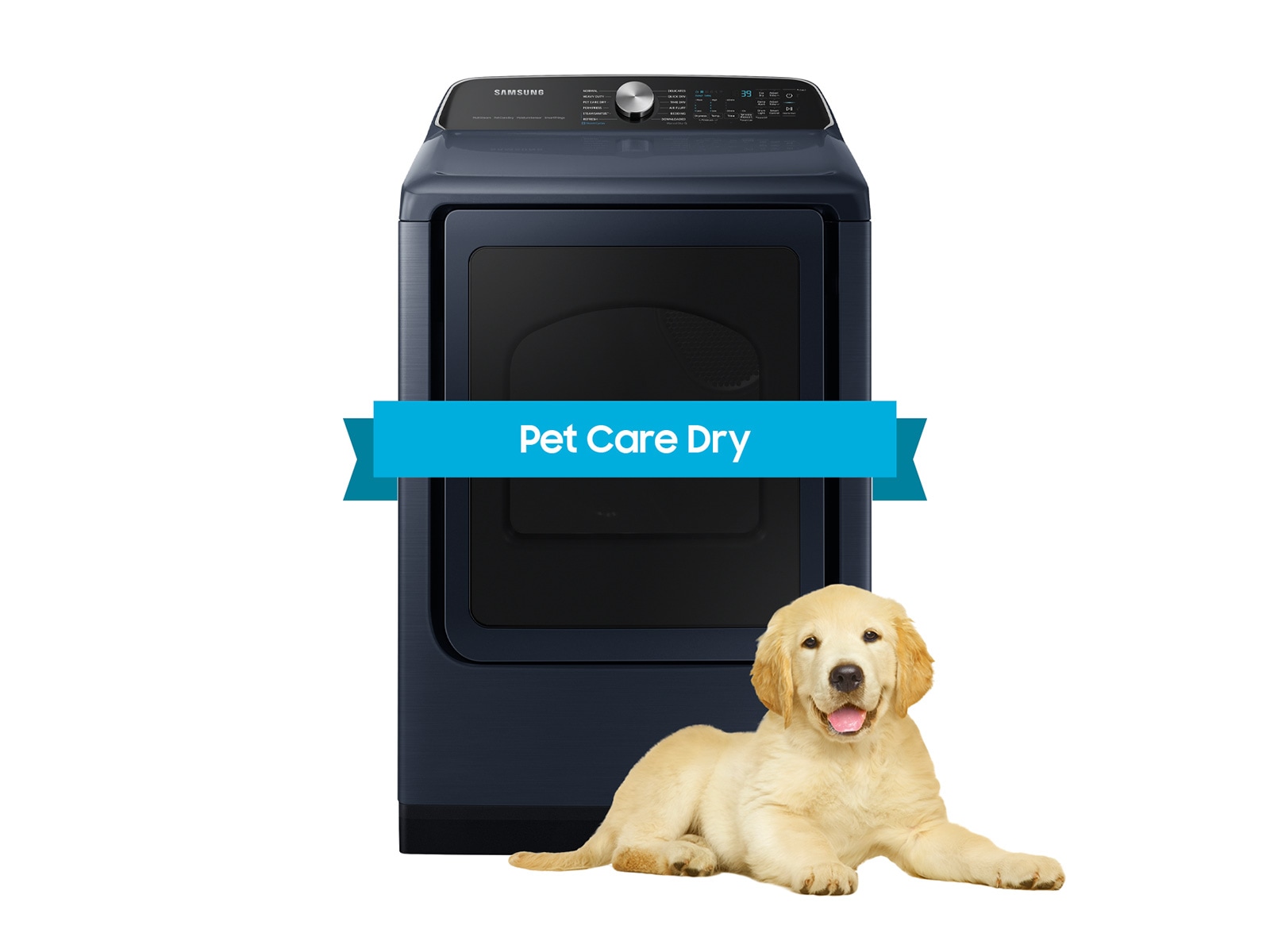 Top Load Electric Dryer Pet Care Dry Steam Sanitize+ | 7.4 cu.ft. Brushed Navy