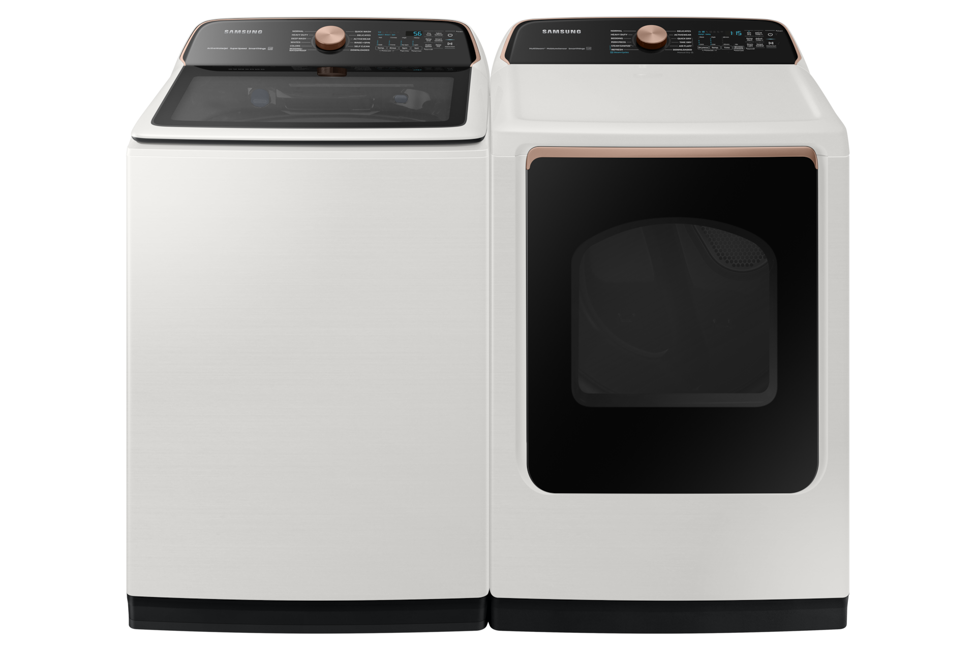 7.4 cu. ft. Smart Electric Dryer with Steam Sanitize+ in Ivory Front-Pair Ivory White 