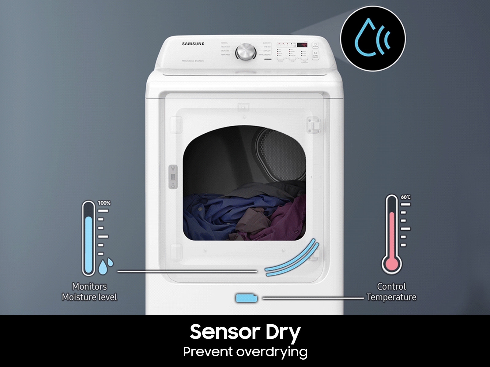 7.2 cu. ft. Gas Dryer with Sensor Dry in White