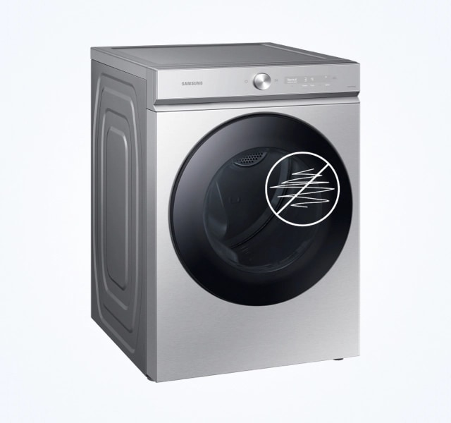 Bespoke 7.6 cu. ft. Ultra Capacity Gas Dryer with Super Speed Dry and AI Smart Dial in Silver Steel