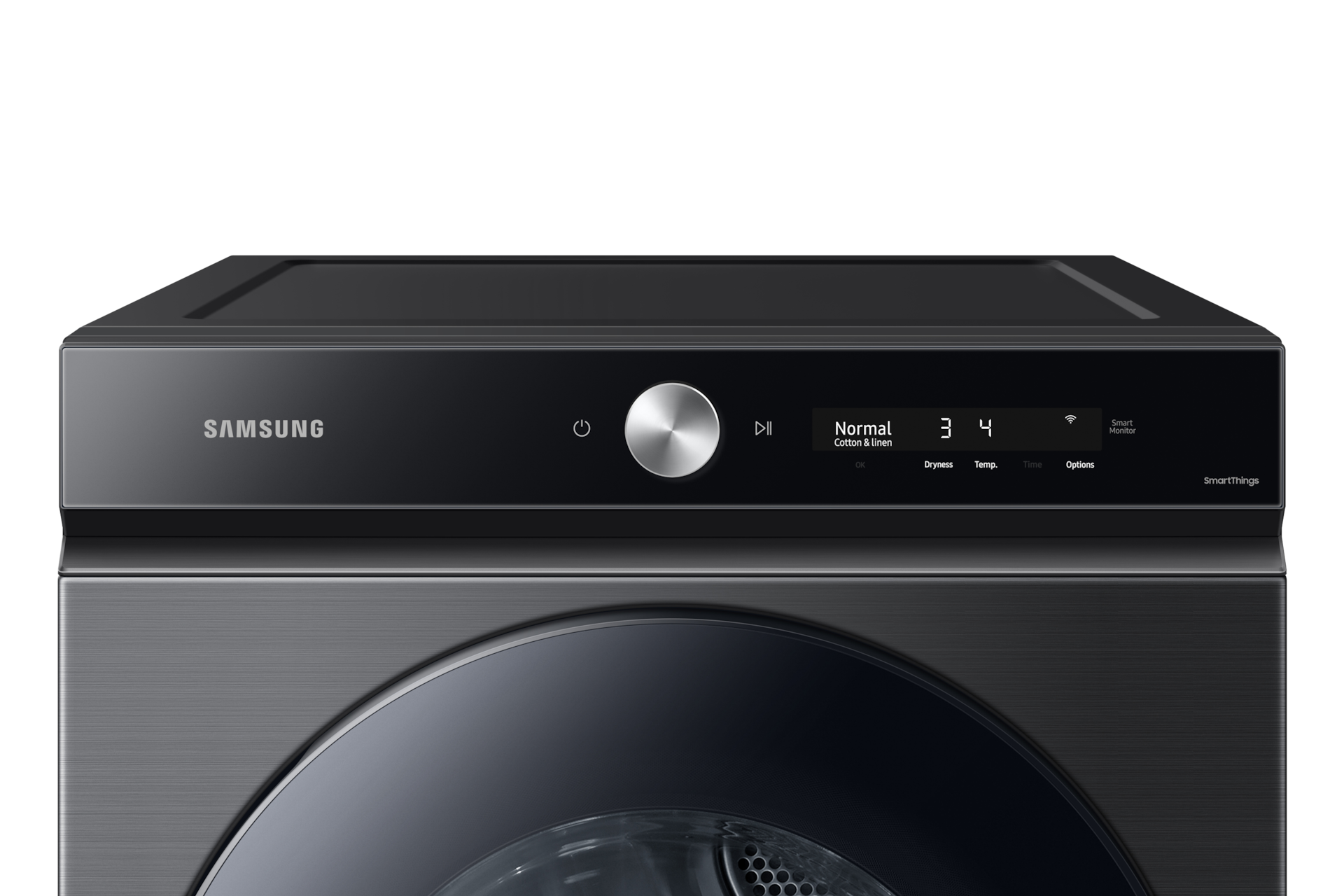 Bespoke 7.6 cu. ft. Ultra Capacity Gas Dryer with Super Speed Dry and AI Smart Dial in Brushed Black Detail1 Black 