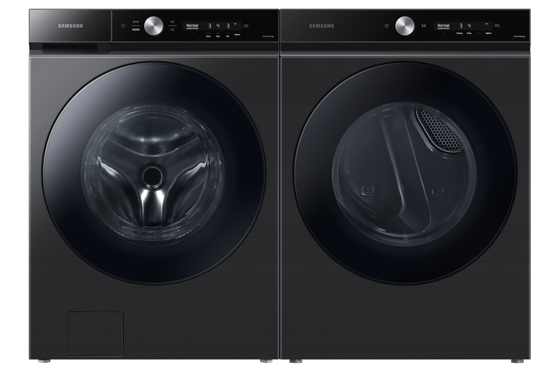 Bespoke 7.6 cu. ft. Ultra Capacity Gas Dryer with Super Speed Dry and AI Smart Dial in Brushed Black Front-Pair1 Black 