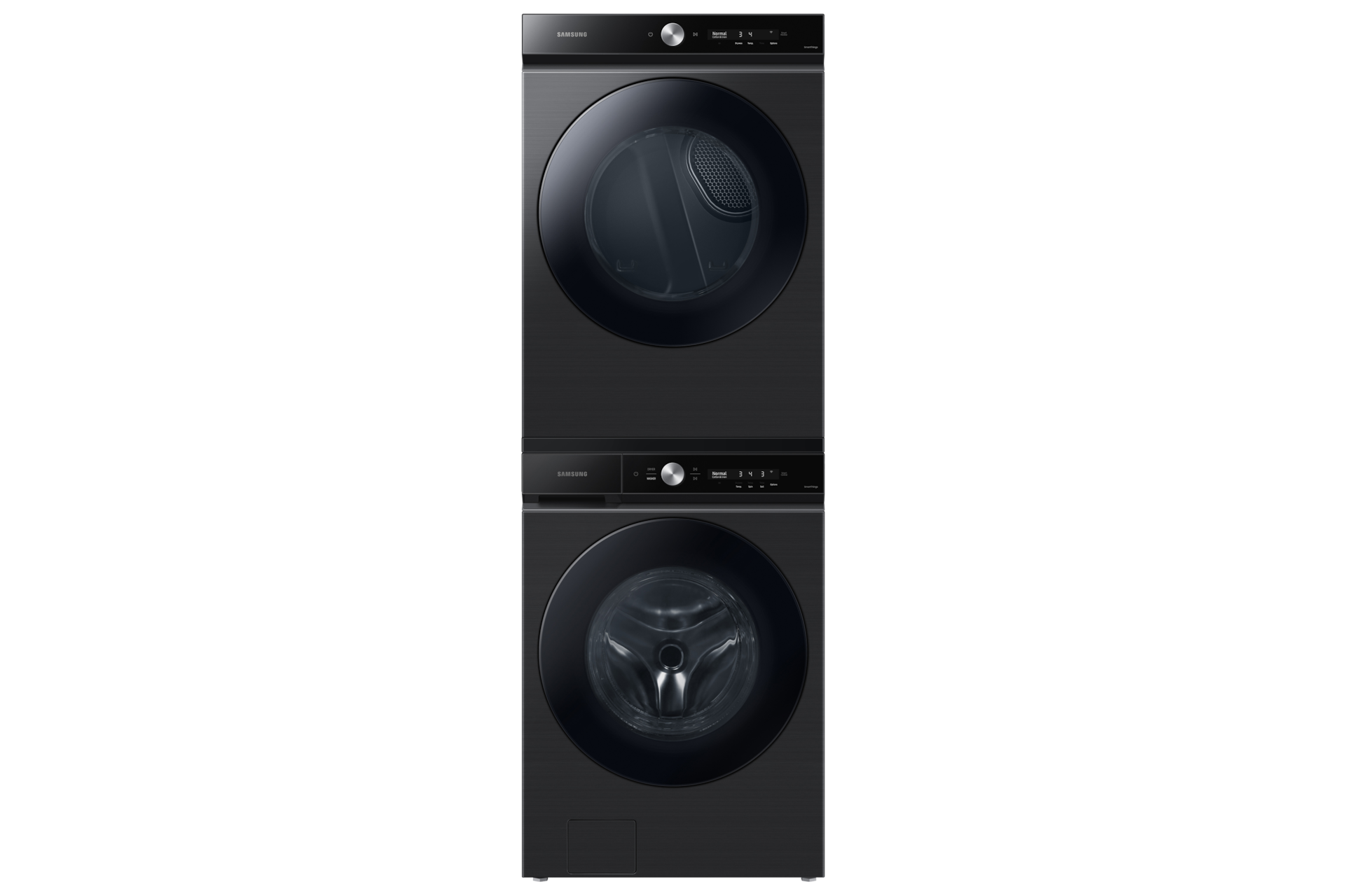 Bespoke 7.6 cu. ft. Ultra Capacity Gas Dryer with Super Speed Dry and AI Smart Dial in Brushed Black Stack-Front-Door-Closed Black 