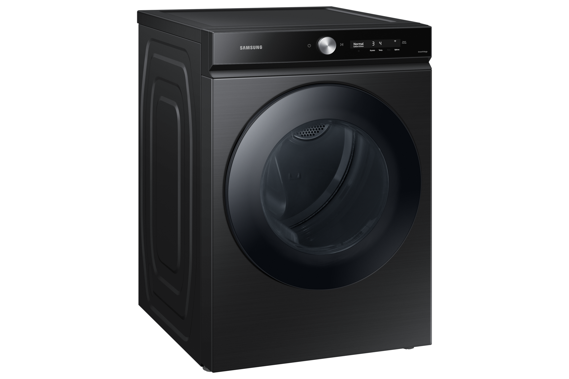 Bespoke 7.6 cu. ft. Ultra Capacity Gas Dryer with Super Speed Dry and AI Smart Dial in Brushed Black L-Perspective Black 