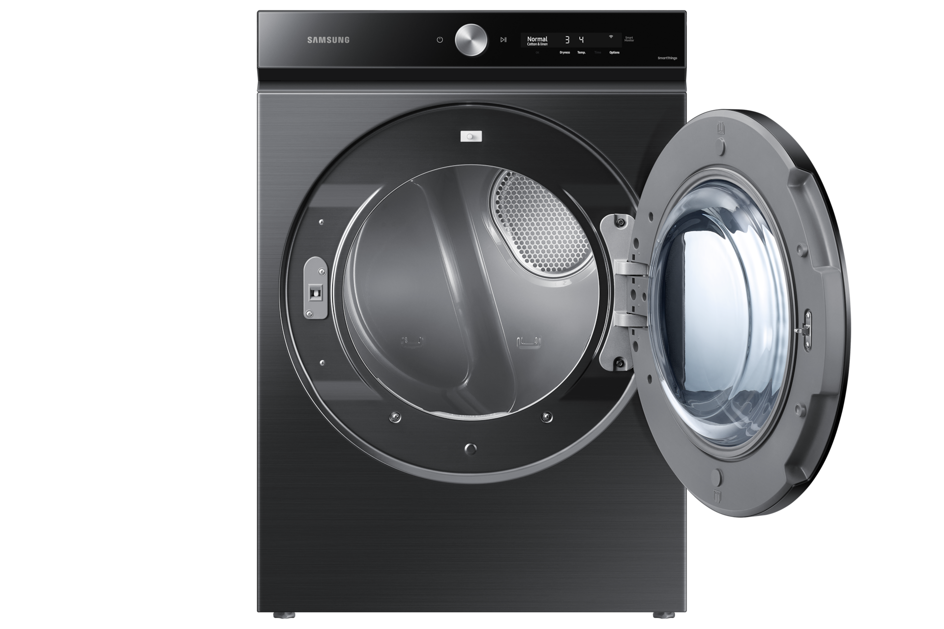Bespoke 7.6 cu. ft. Ultra Capacity Gas Dryer with Super Speed Dry and AI Smart Dial in Brushed Black Front-Open Black 
