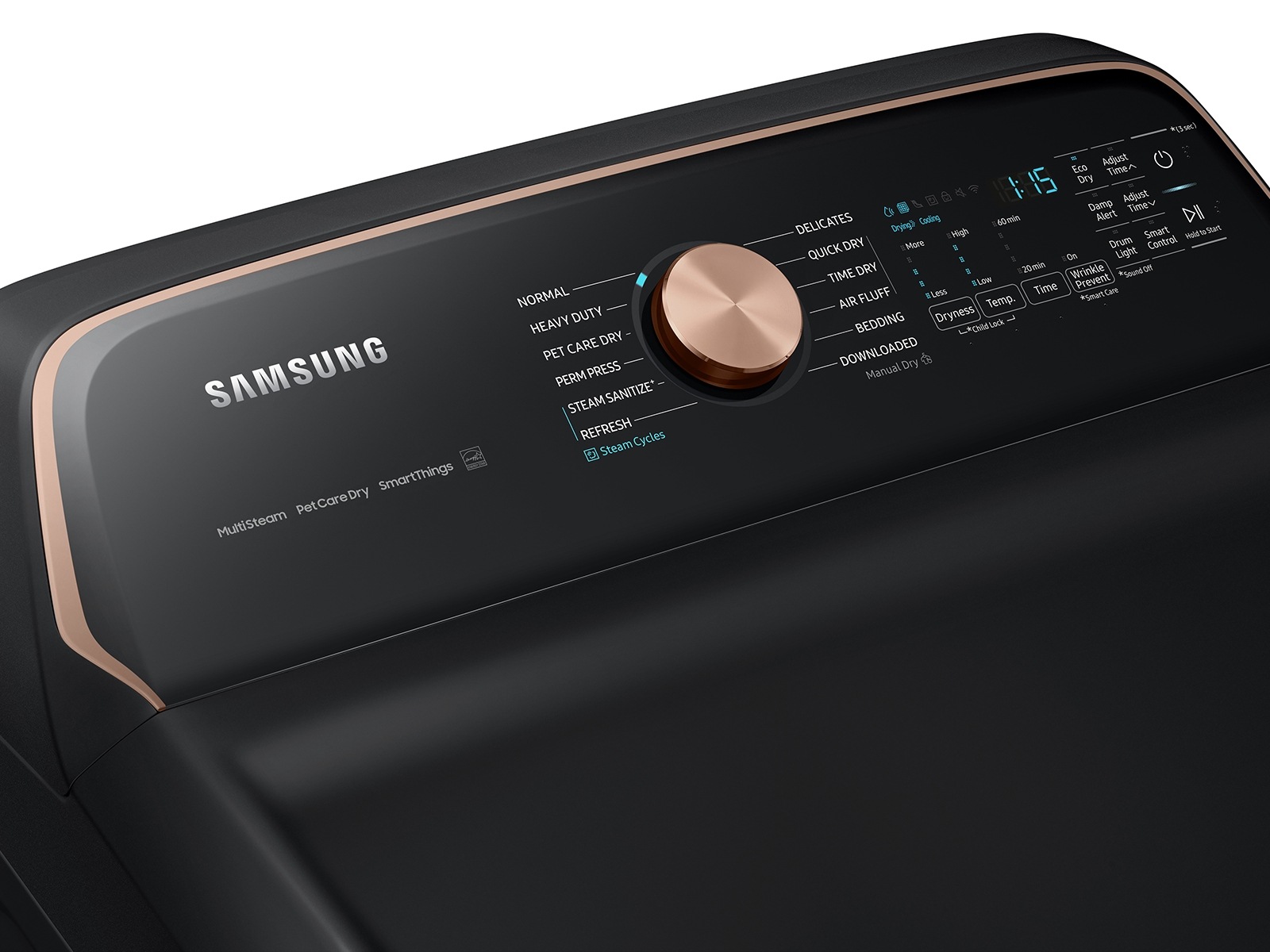 7.4 cu. ft. Smart Gas Dryer with Pet Care Dry and Steam Sanitize+ in Brushed Black