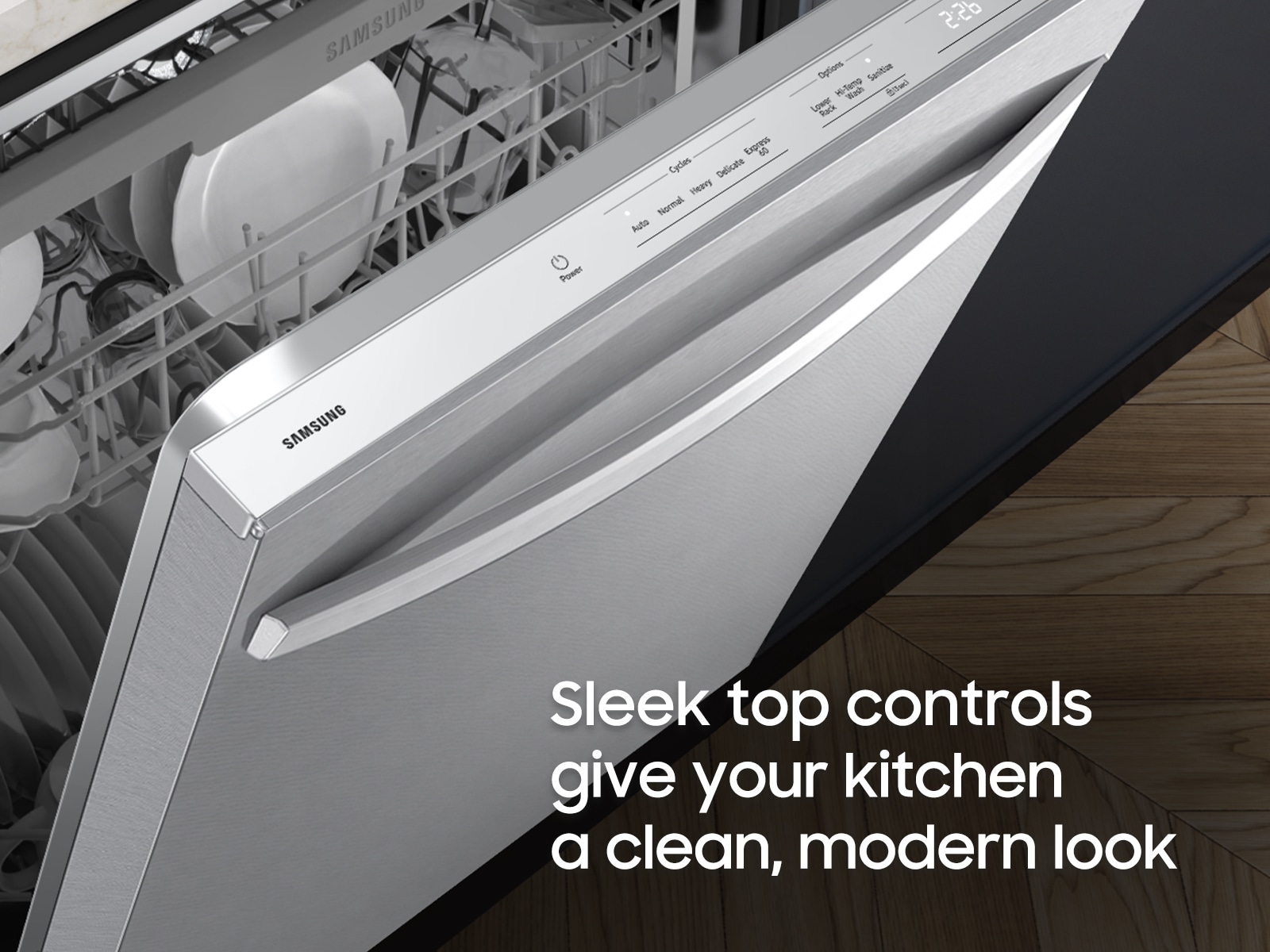 Control Panel for 48dBA Dishwasher with 3rd Rack and AutoRelease Door Drying