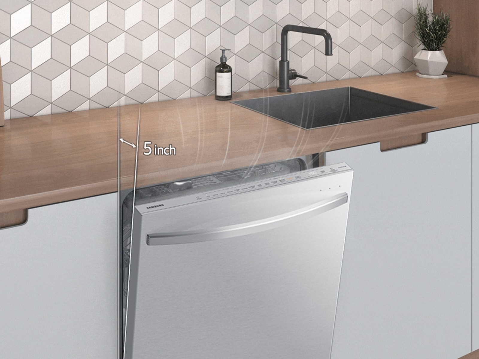 AutoRelease Smart 42dBA Dishwasher with StormWash+™ and Smart Dry Side-Perspective2 Silver 