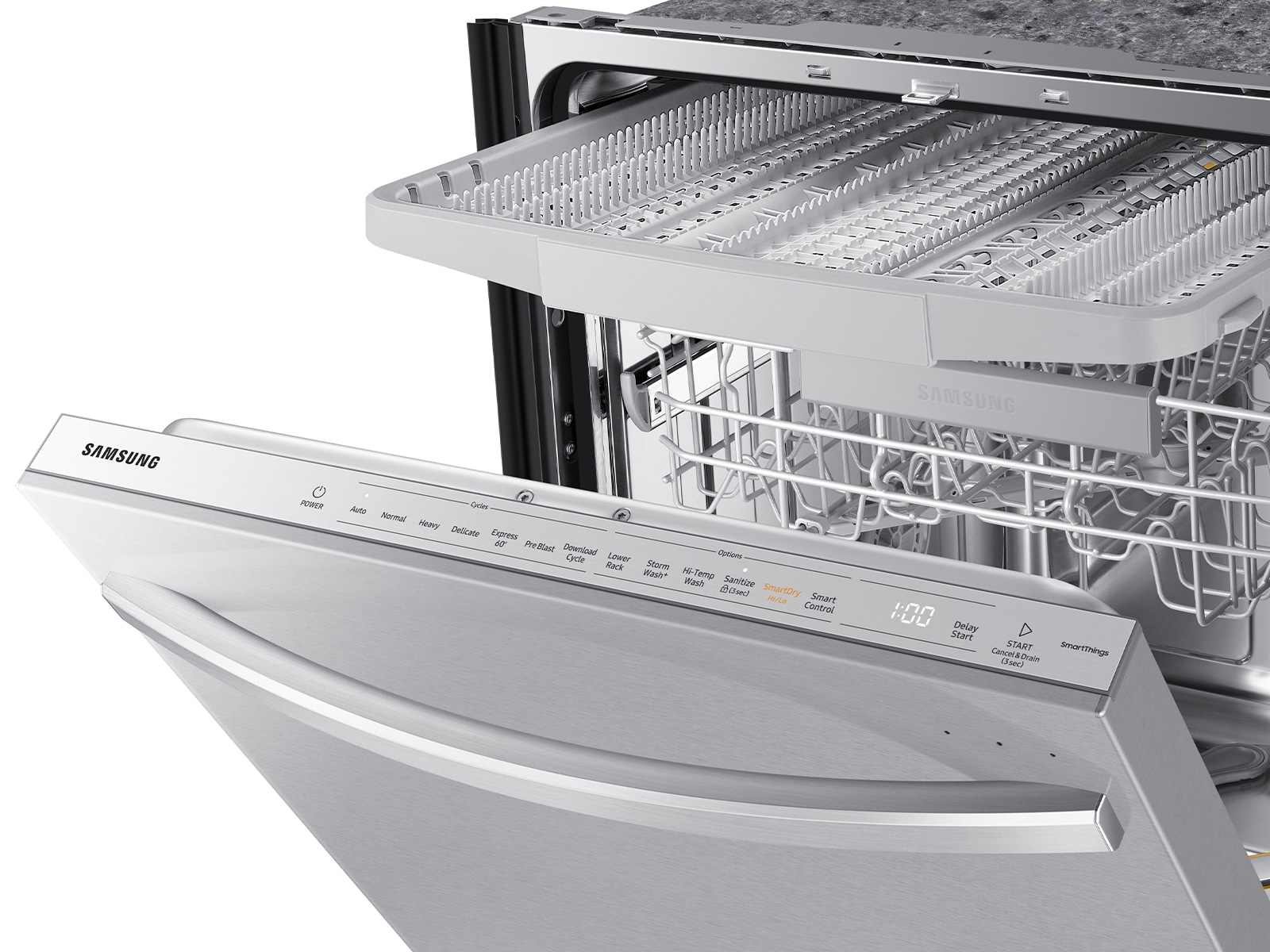 AutoRelease Smart 42dBA Dishwasher with StormWash+™ and Smart Dry Tines-in-upper-rack2 Silver 