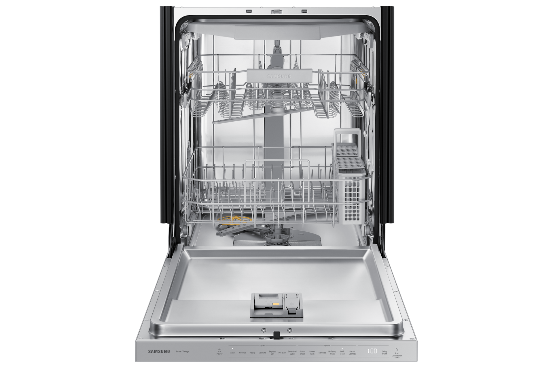 Bespoke AutoRelease Smart 46dBA Dishwasher with StormWash™ in White Glass Front-Open White 