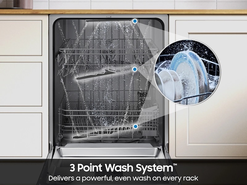 Fingerprint Resistant 53 dBA Dishwasher with Height-Adjustable Rack in Stainless Steel Silver