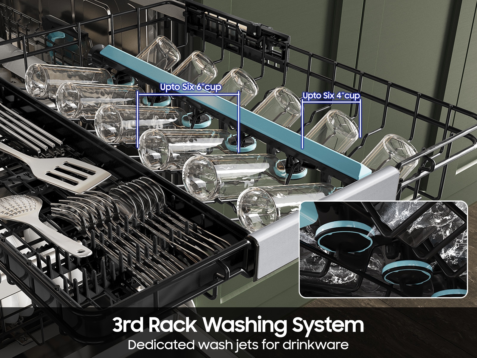 38 dBA Bespoke Smart Dishwasher with 3rd Rack Washing System Black