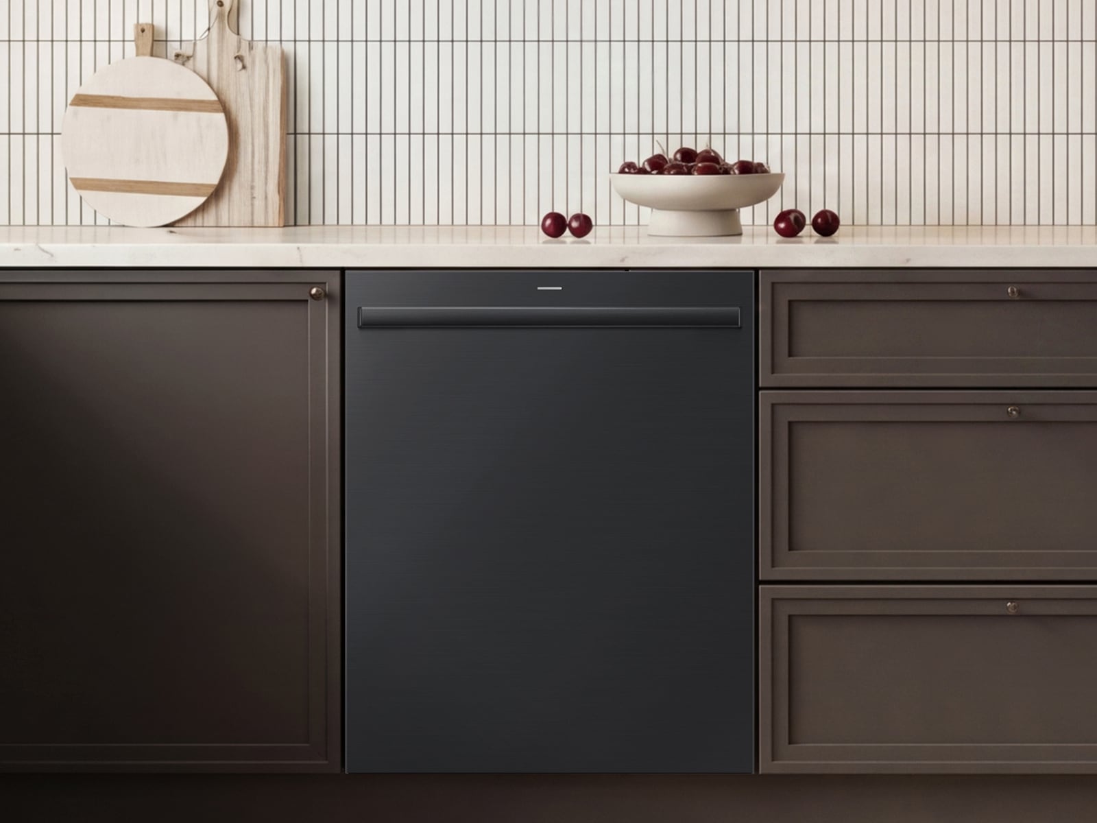 Bespoke AI Smart Dishwasher AI Wash &amp; 3rd Rack Washing System | AutoRelease Door 38 dBA Matte Black Steel