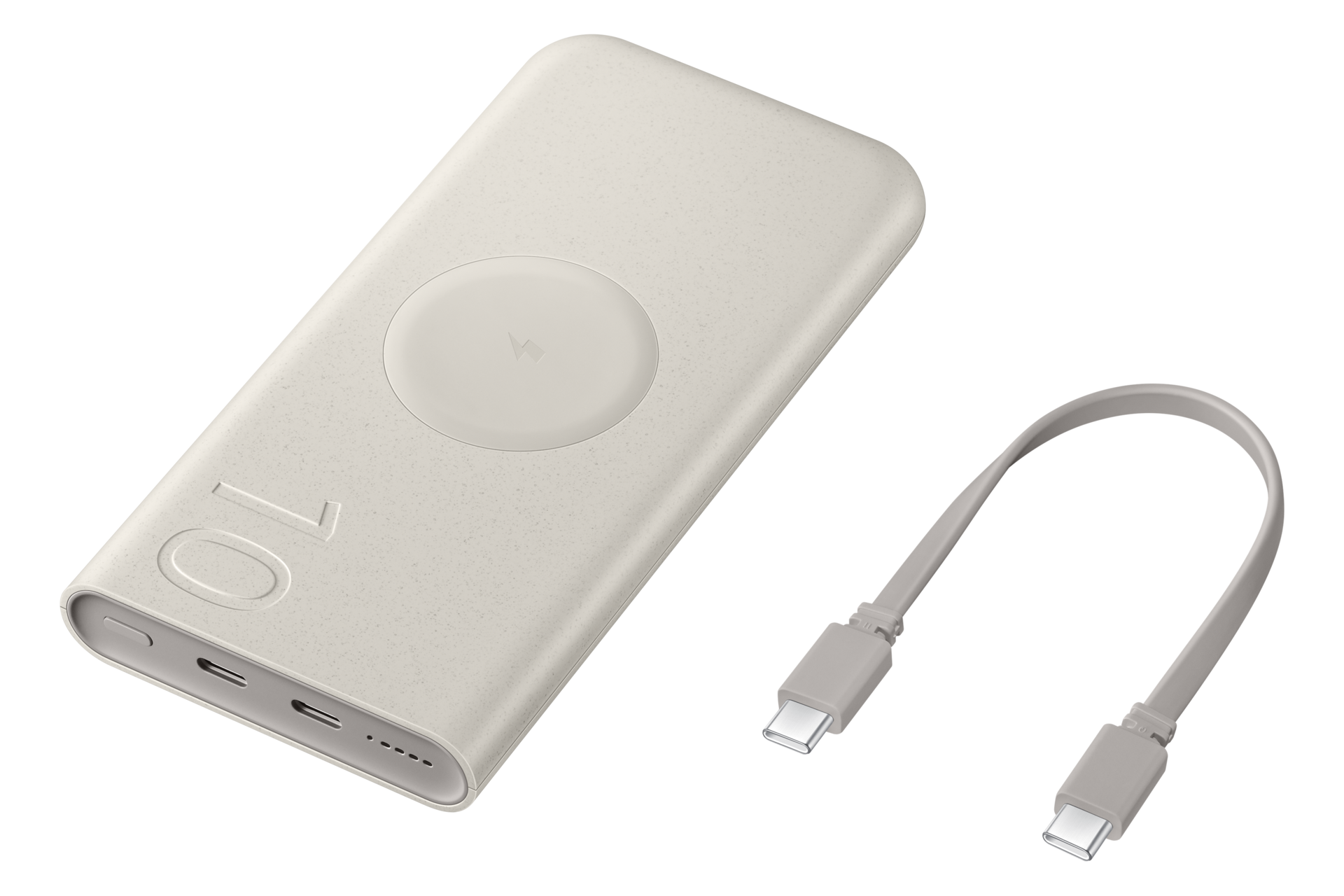 25W 10,000 mAh Wireless Battery Pack, Beige