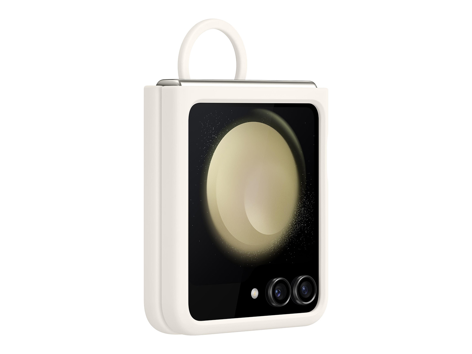 Galaxy Z Flip5 Silicone Case with Ring Cream