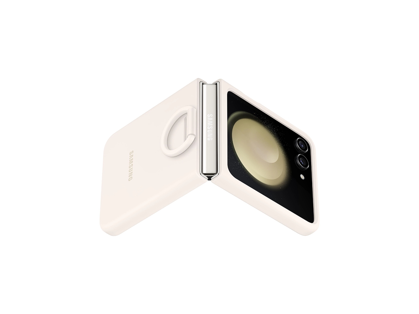 Galaxy Z Flip5 Silicone Case with Ring Cream