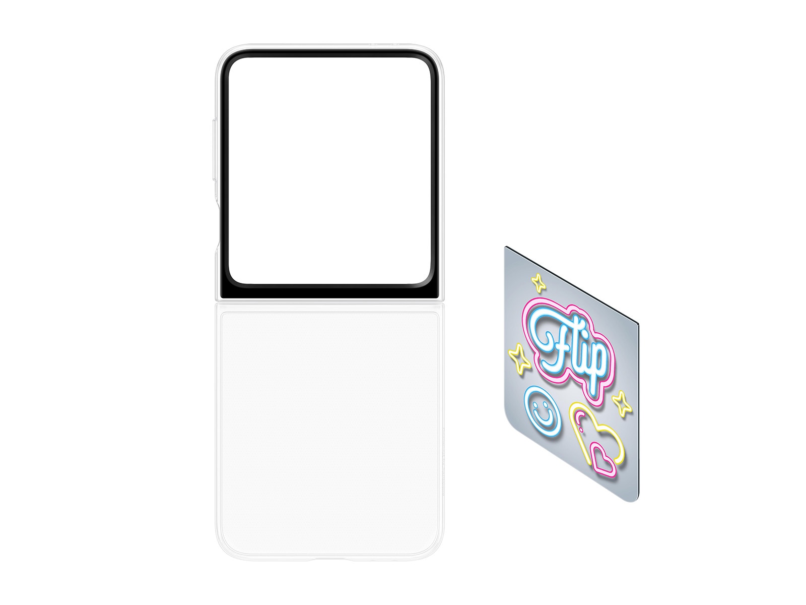 Galaxy Z Flip6 and Galaxy Z Flip7 FE Flipsuit Case with LED Set-Cut White 