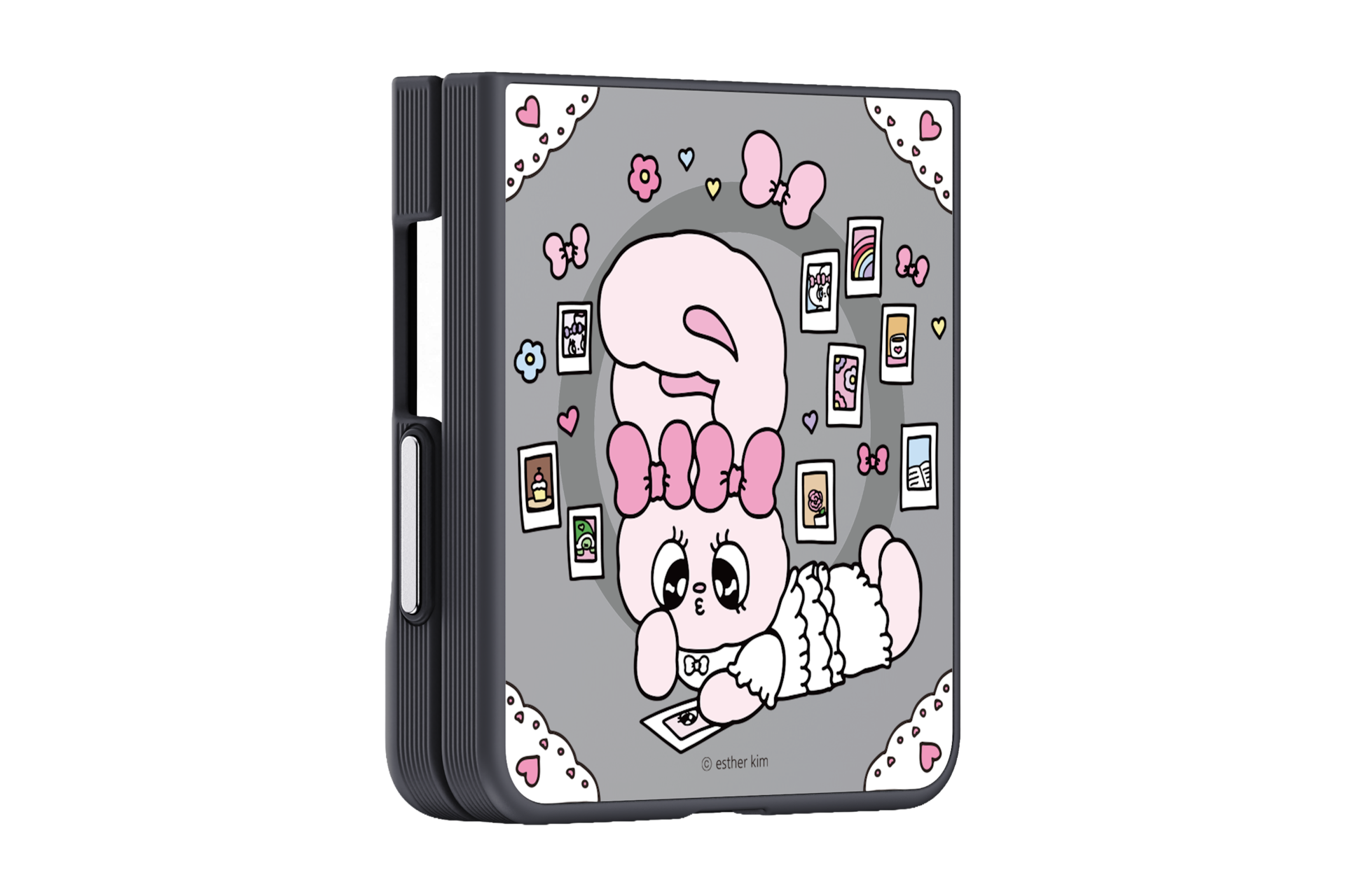 Galaxy Z Flip8 Mirror Maget Case (Esther Bunny), Pink Pink