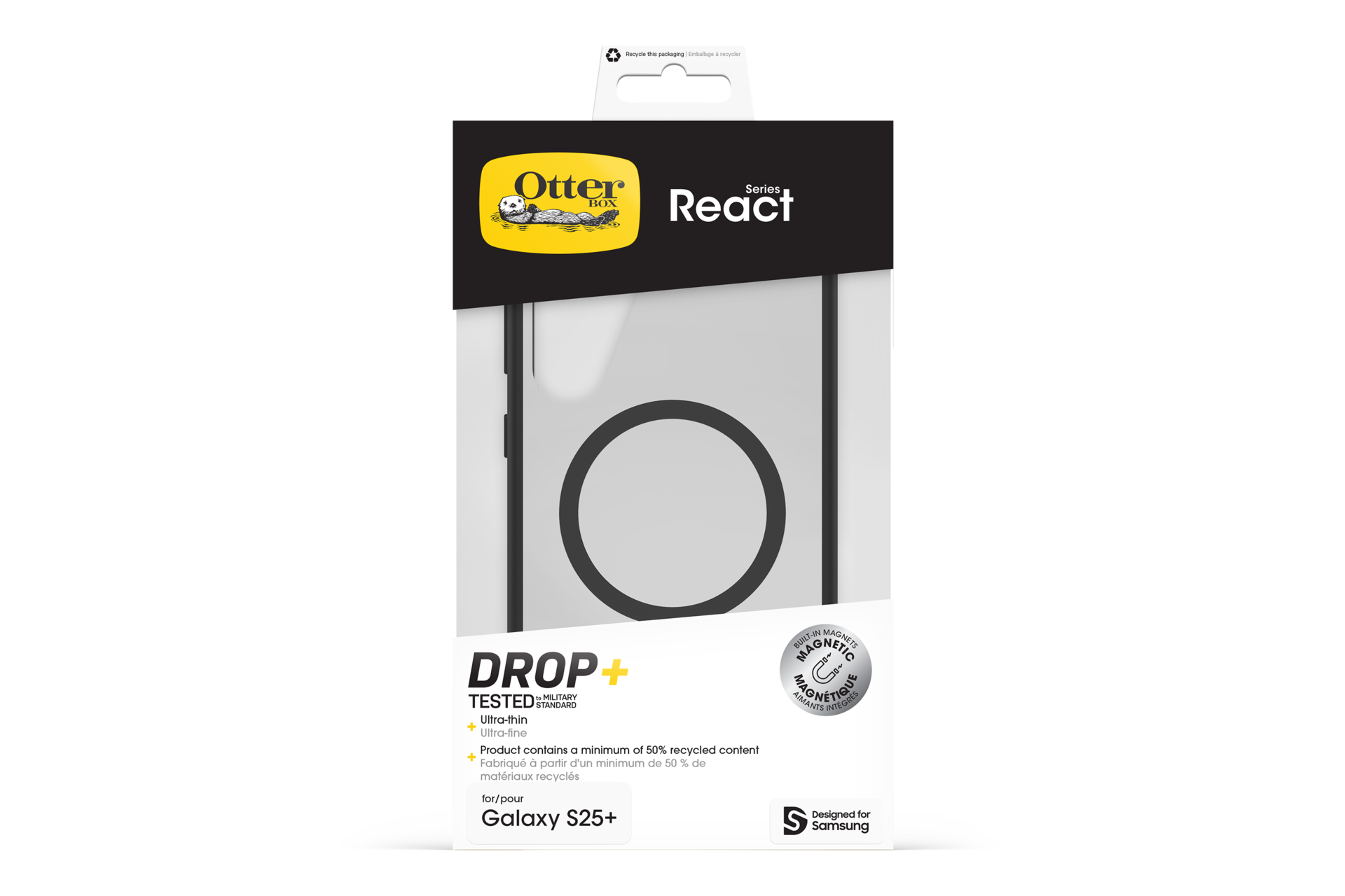 Galaxy S25+ OtterBox React Magnet Set Black Crystal 