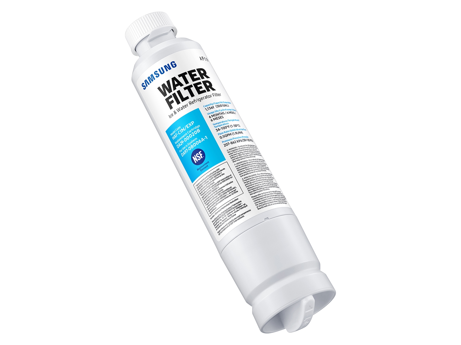HAF-CIN 2 Pack Refrigerator Water Filter White