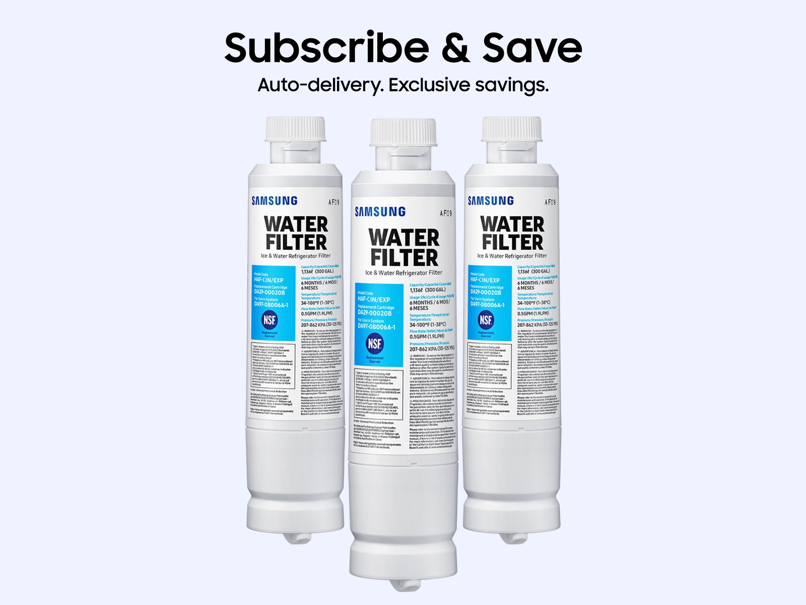 HAF-CIN 2 Pack Refrigerator Water Filter White