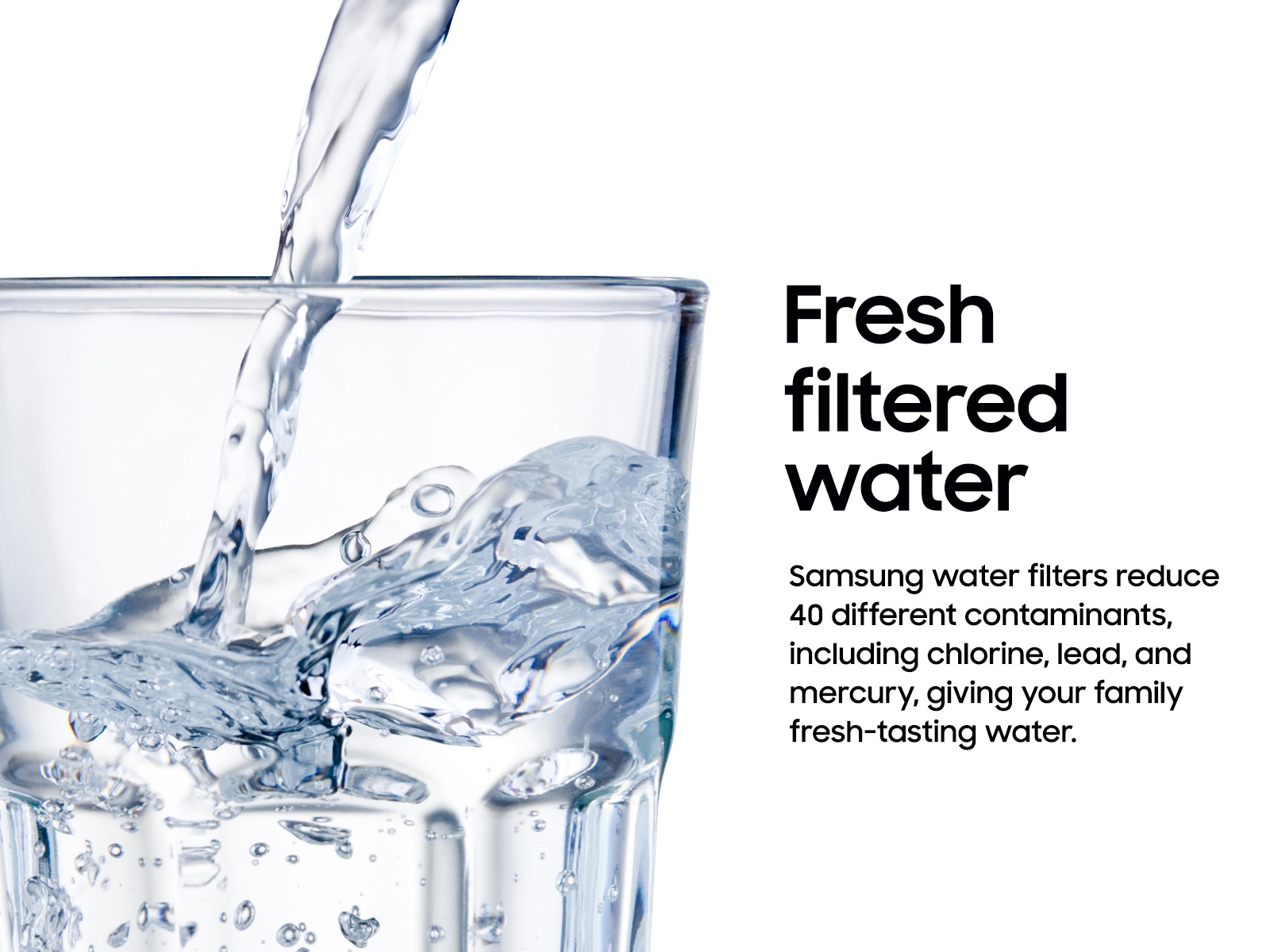 Water Filter Refrigerator Accessory with Fresh filtered Water with Certified performance White