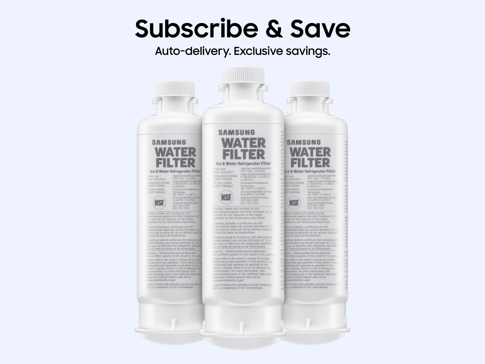 Water Filter Refrigerator Accessory with Fresh filtered Water with Certified performance White