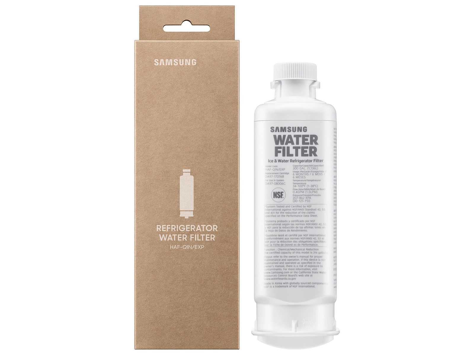 HAF-QIN Refrigerator Water Filter (2-Pack) White