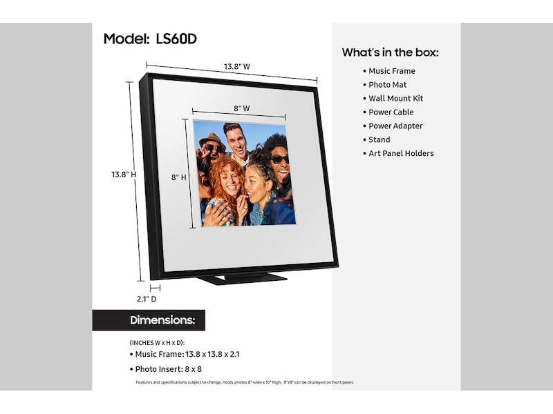 Music Frame LS60D WiFi-Bluetooth Wireless Speaker (2024) Black