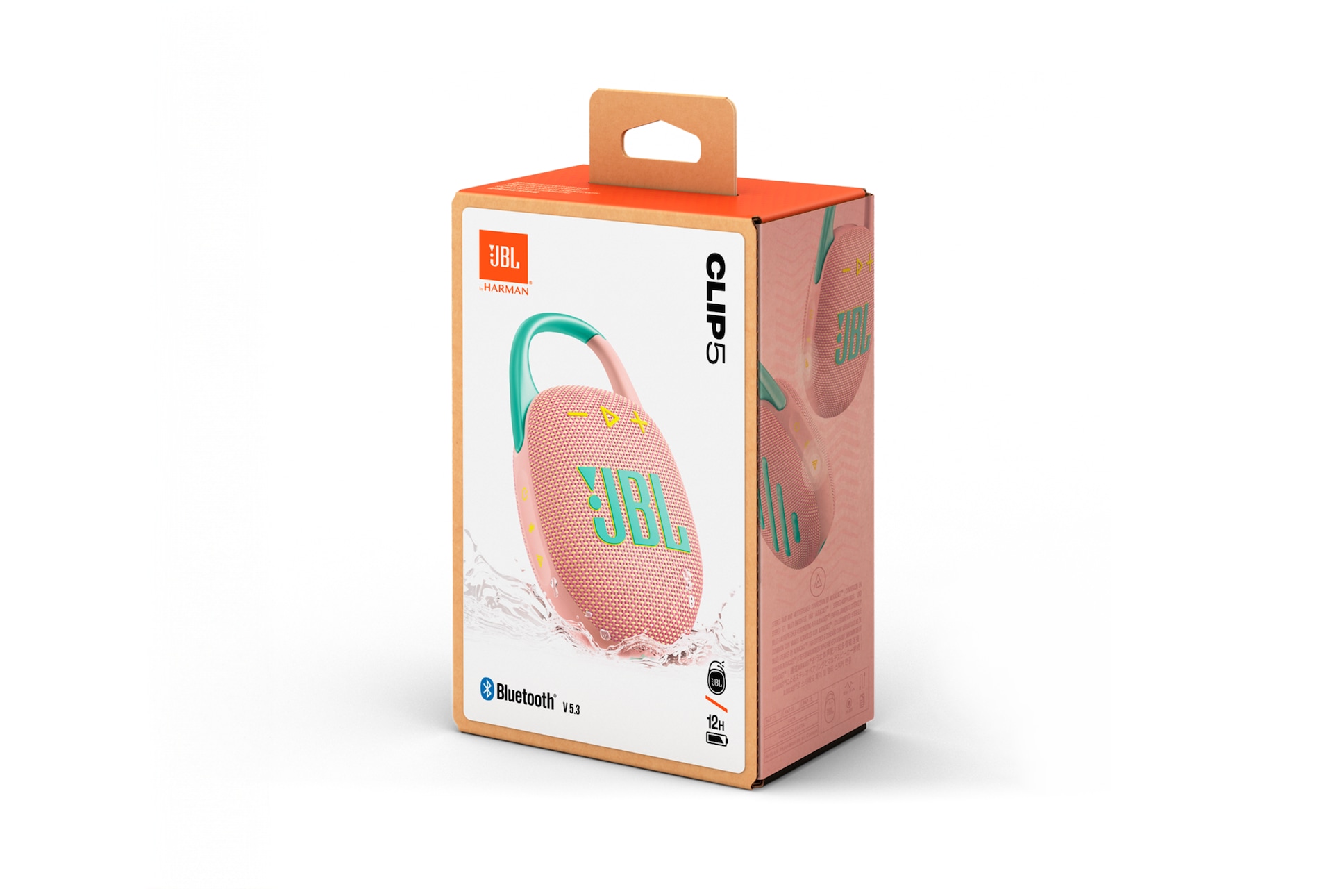 JBL Clip 5 Portable Bluetooth Speaker, Pink