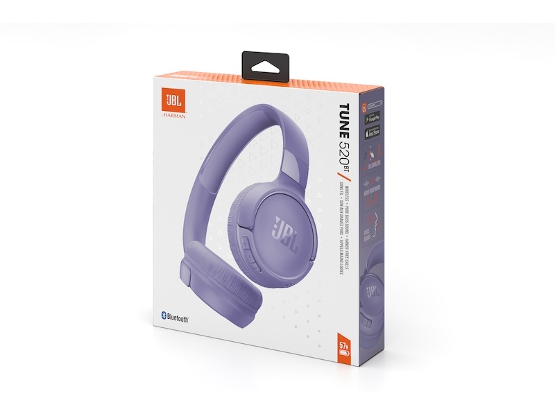 JBL Tune 520 Bluetooth Headphones, Purple