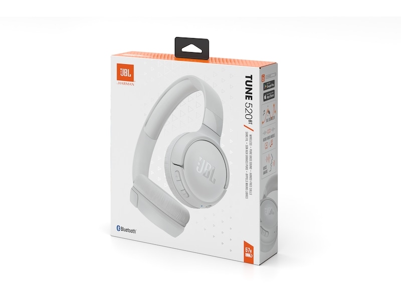 JBL Tune 520 Bluetooth Headphones, White