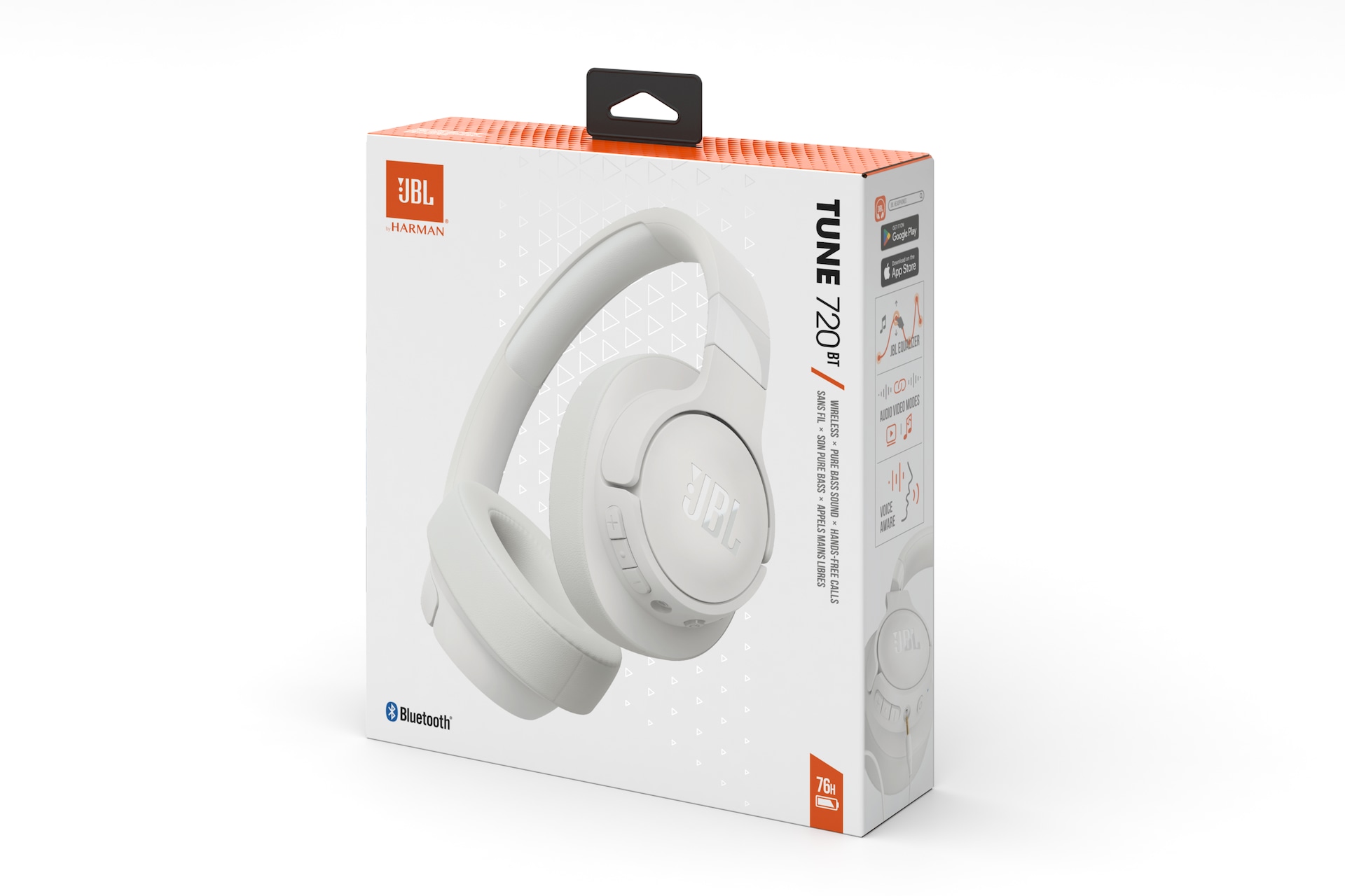 JBL Tune 720 Bluetooth Headphones, White