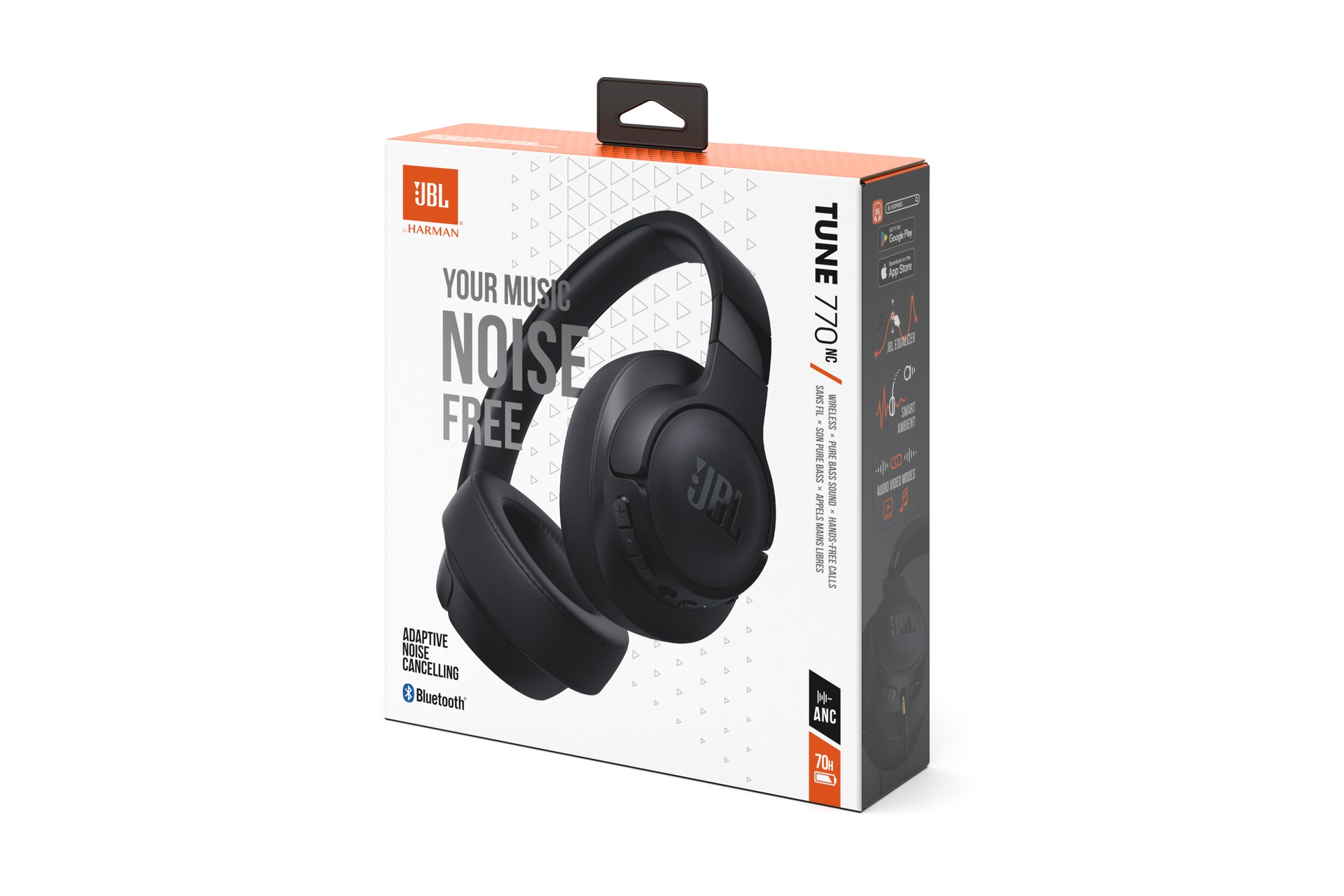 JBL Tune 770 Noise Cancelling Headphones Box Black 