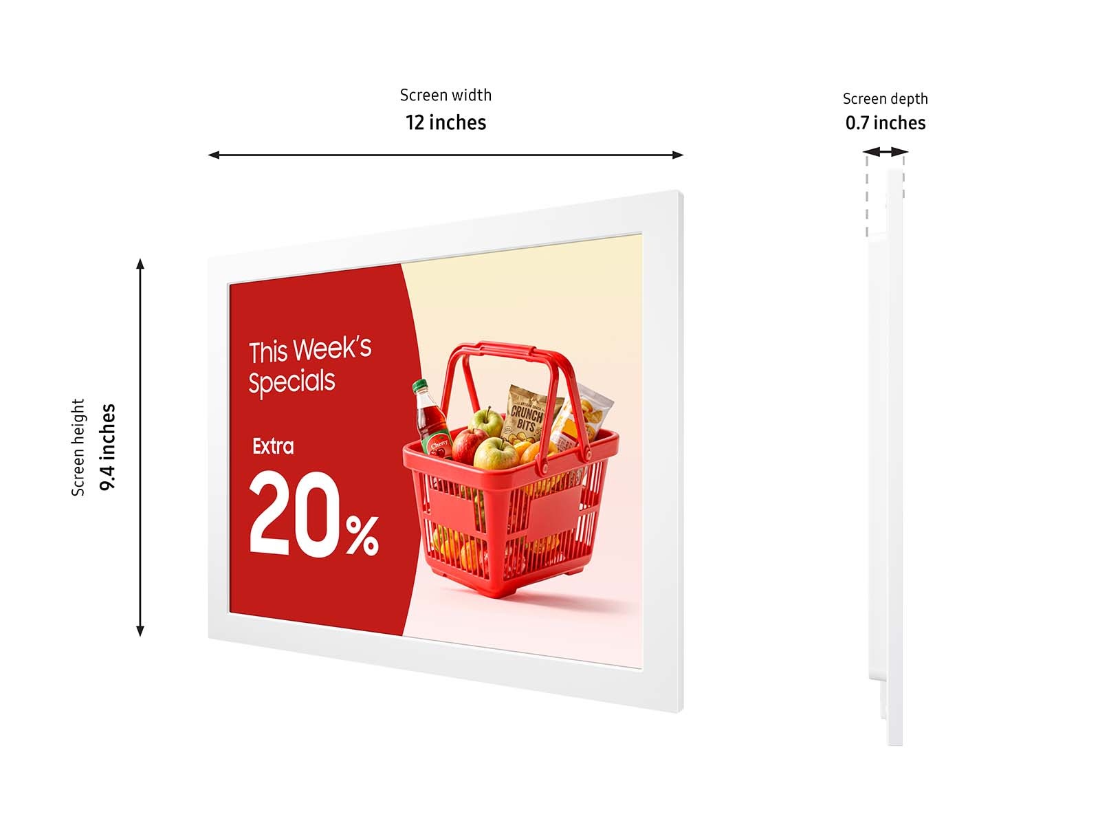 Color E-Paper EDMX Dimensions  White
