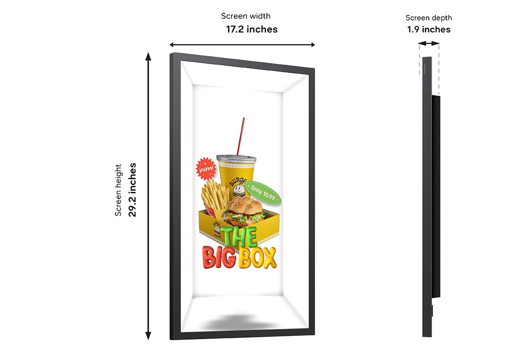 Spatial Signage 32 inch SMHX-P R-Perspective Black 