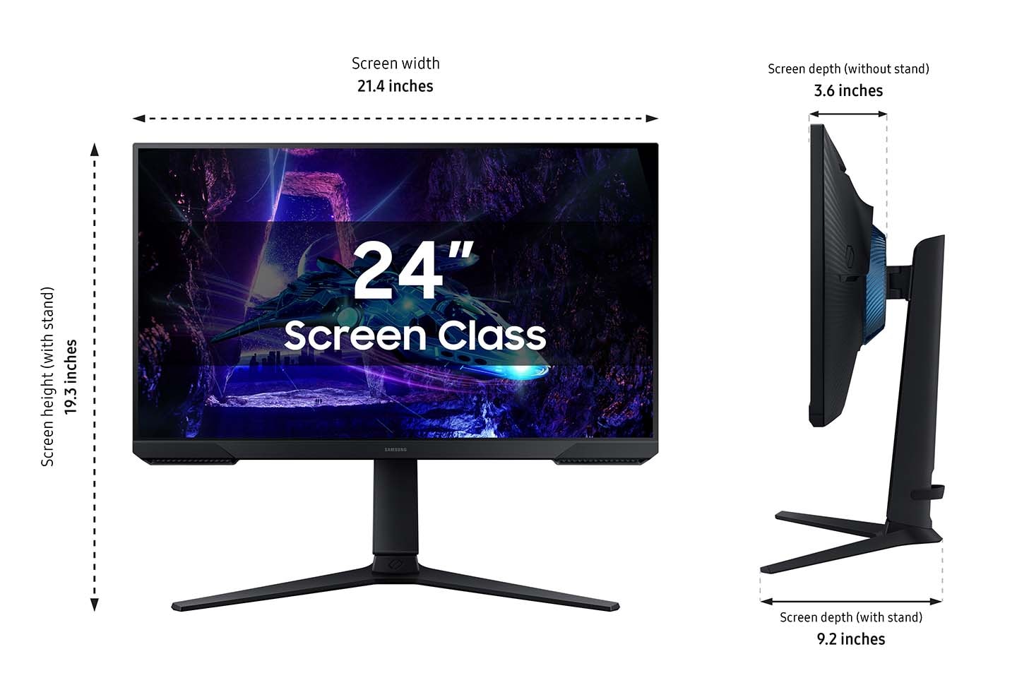 24" Odyssey G3 (G30D) FHD 180Hz 1ms Gaming Monitor with Ergonomic Stand Black