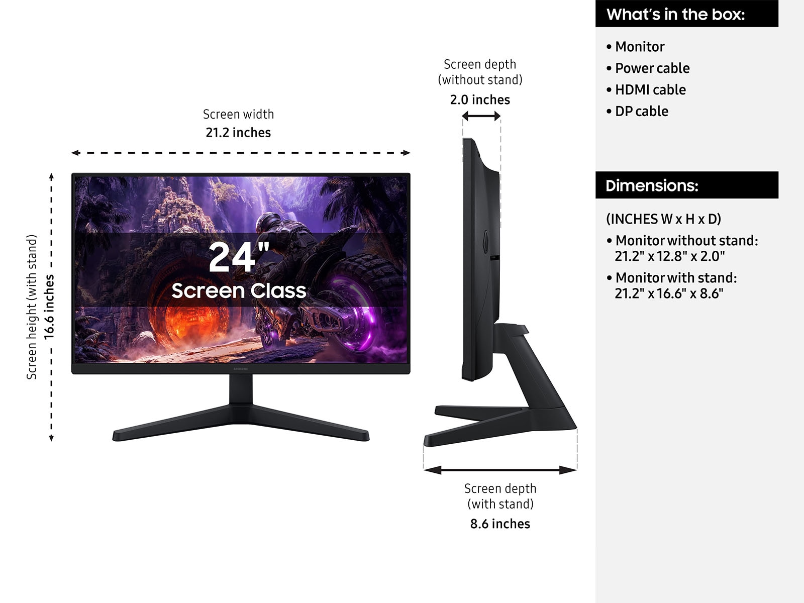 24 Inch Odyssey G3 G30H IPS FHD 200Hz Gaming Monitor Black
