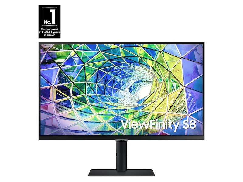 27" UHD Monitor with IPS panel, USB type-C and speaker Front2 Black 