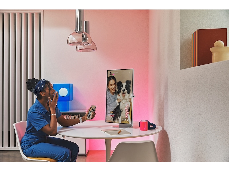 27" ViewFinity S9 5K IPS Smart Monitor with Matte Display, Ergonomic Stand and SlimFit Camera Webcam-Detail Light Gray 