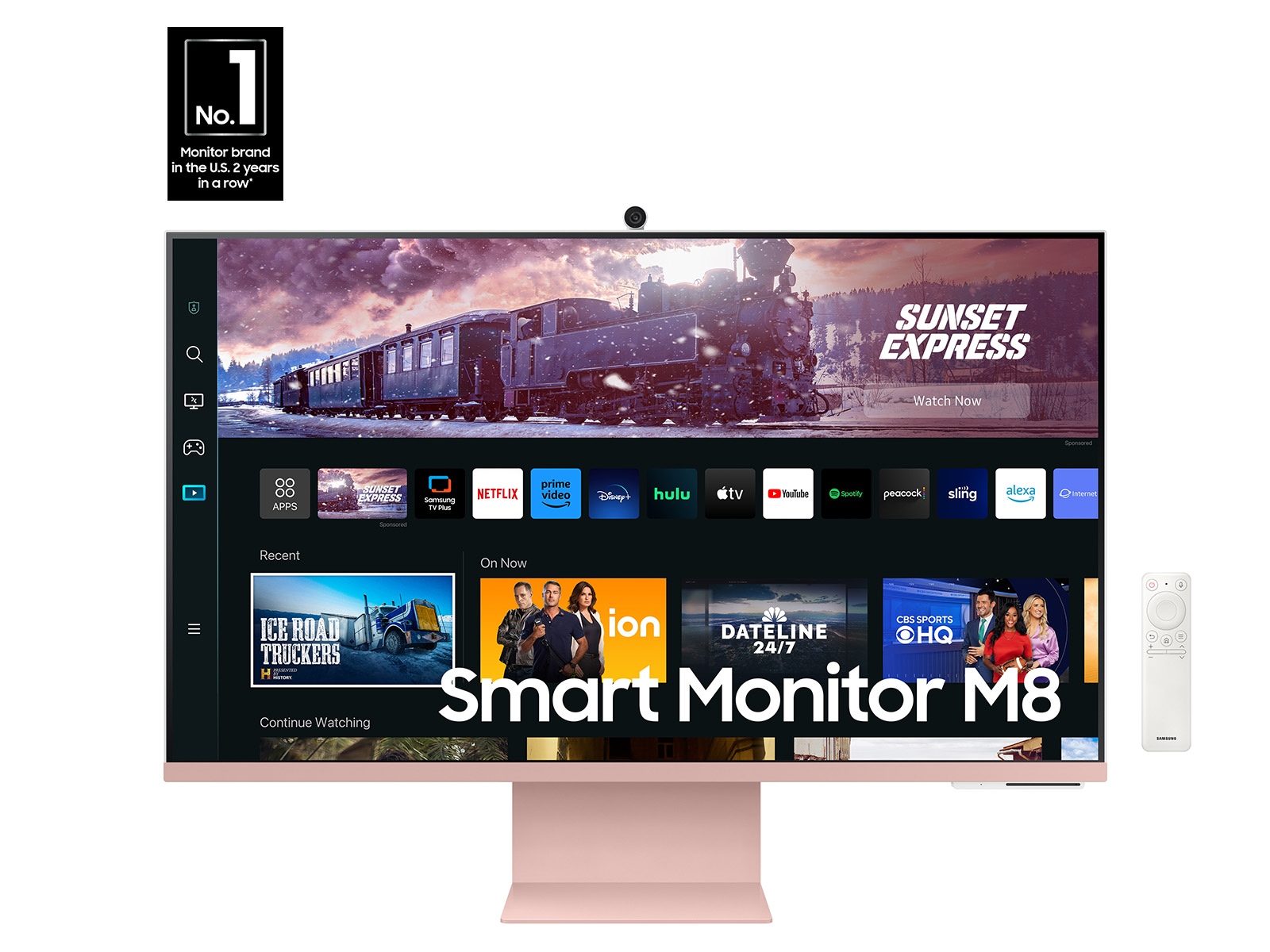27" M80C Smart Monitor 4K UHD with Streaming TV, USB-C Ergonomic Stand and SlimFit Camera - Sunset Pink Pink