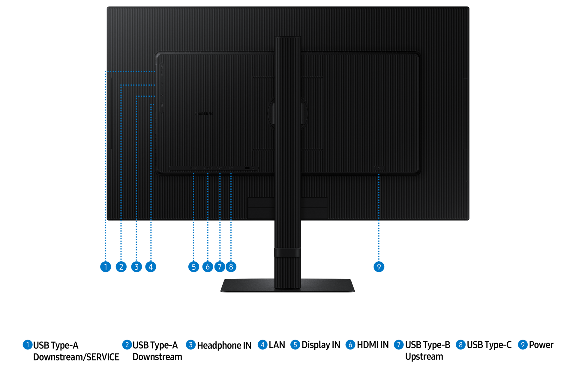 27"/32" ViewFinity S8 S80UD UHD Monitor Back Black 
