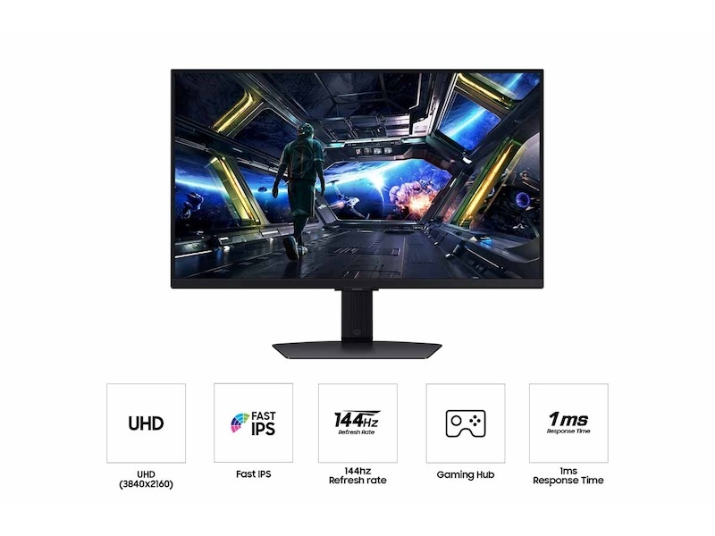 27” Odyssey G7 (G70D) 4K UHD IPS 144Hz 1ms(GtG) G-Sync Compatible Smart Gaming Monitor