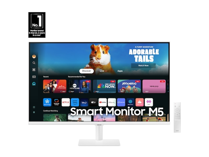 27"/32" Smart Monitor M5 M50D FHD White Front2 White 