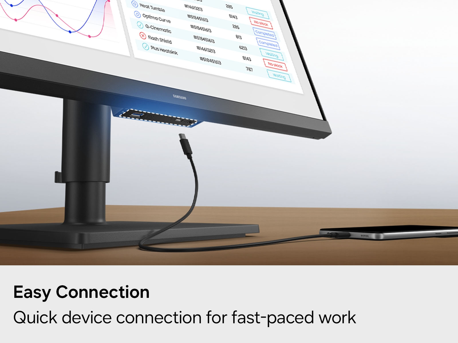 A shot of the Quick Connection functionality on the Samsung ViewFinity S8 S80HF monitor.