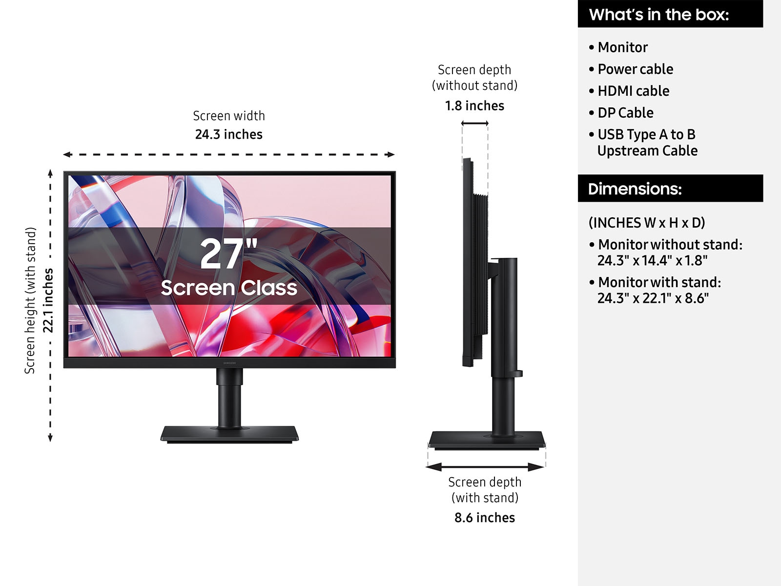 27 ViewFinity S8 S80H 4K UHD High Resolution Monitor Black