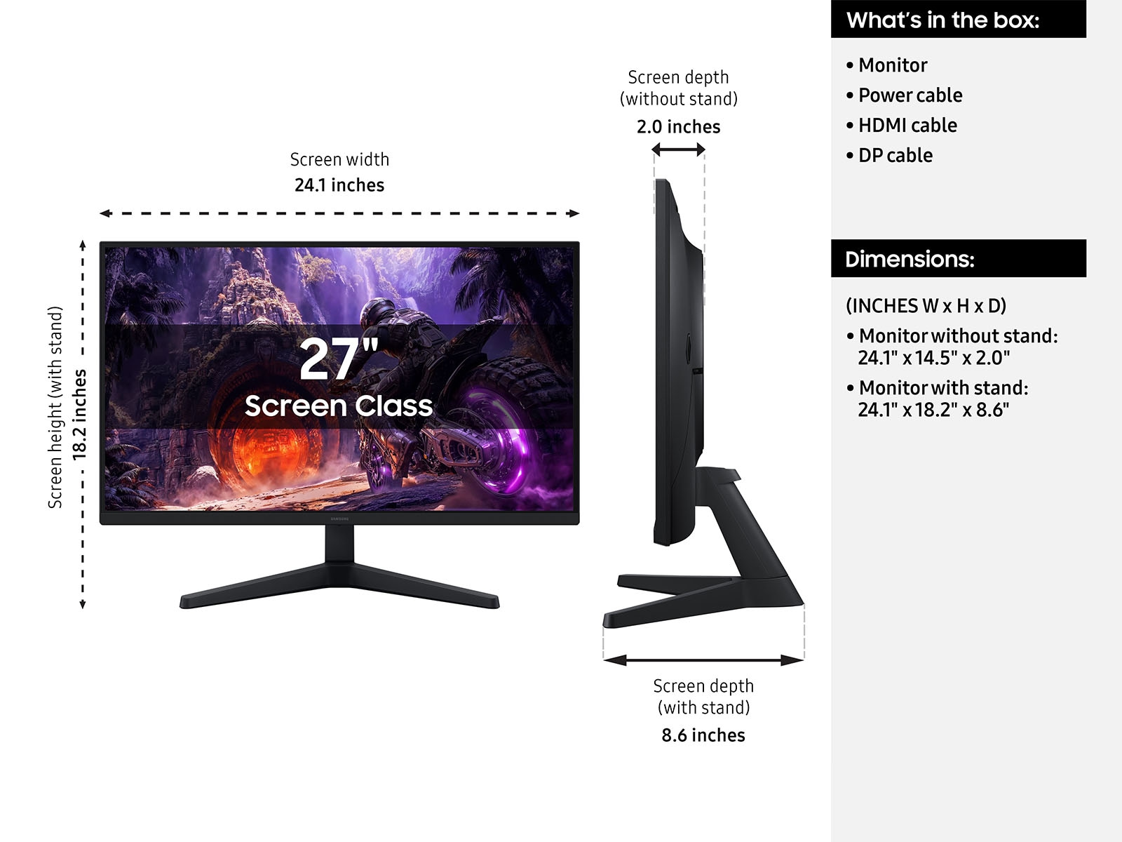 27 Inch Odyssey G3 G30H IPS FHD 200Hz Gaming Monitor Black