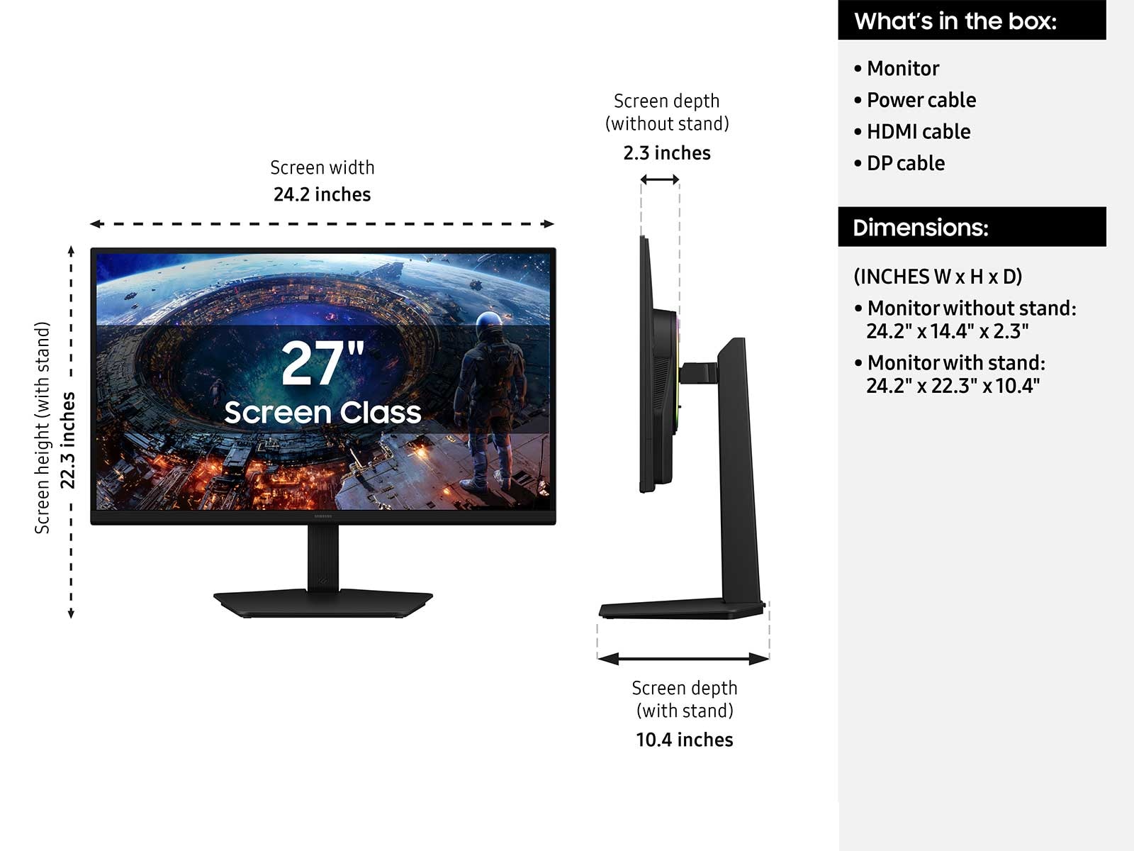 27 Inch Odyssey G8 G80HF 5K Gaming Monitor Specs Black
